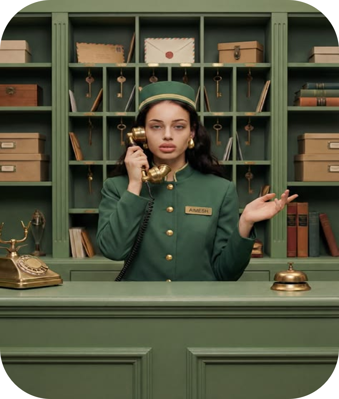 Concierge atendendo telefone — etapa 2